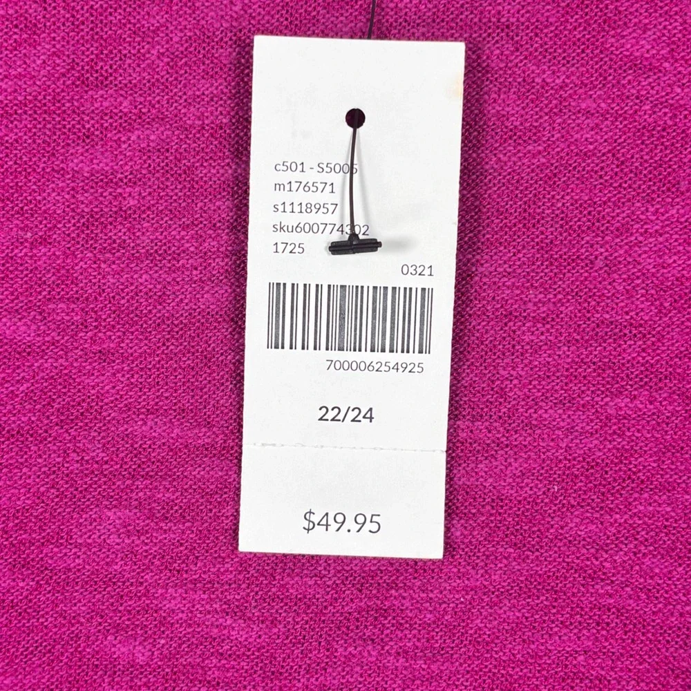 Lane Bryant Womens 22/24 Colorblock Short Sleeve Open Front Cardigan Pink Blue